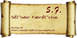 Sándor Fabrícius névjegykártya