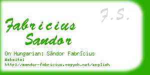 fabricius sandor business card